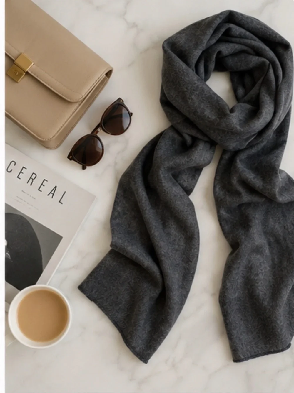 Eureka 100% Cashmere Scarf Unisex Charcoal Gray One Size 76”